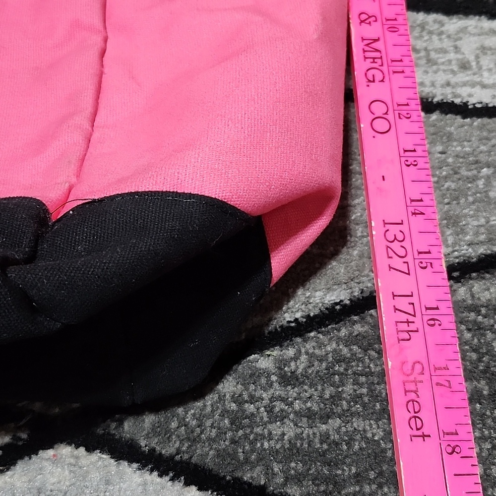 VICTORIA SECRET 2014 LARGE PINK CANVAS FAUX-LEATHER STRAPS COATED TOTE-BAG - Picture 6 of 12